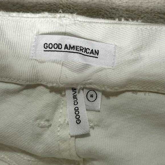 Good American Jeans White Good Curve Raw Hem Stretch Denim Women's Size 16 - Picture 3 of 9